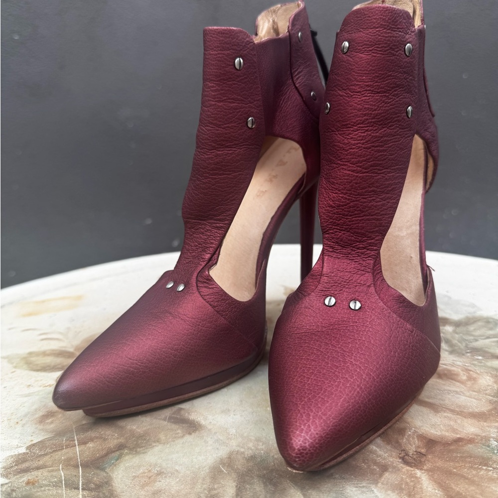 L.A.M.B. Deep Red Cutout Heels